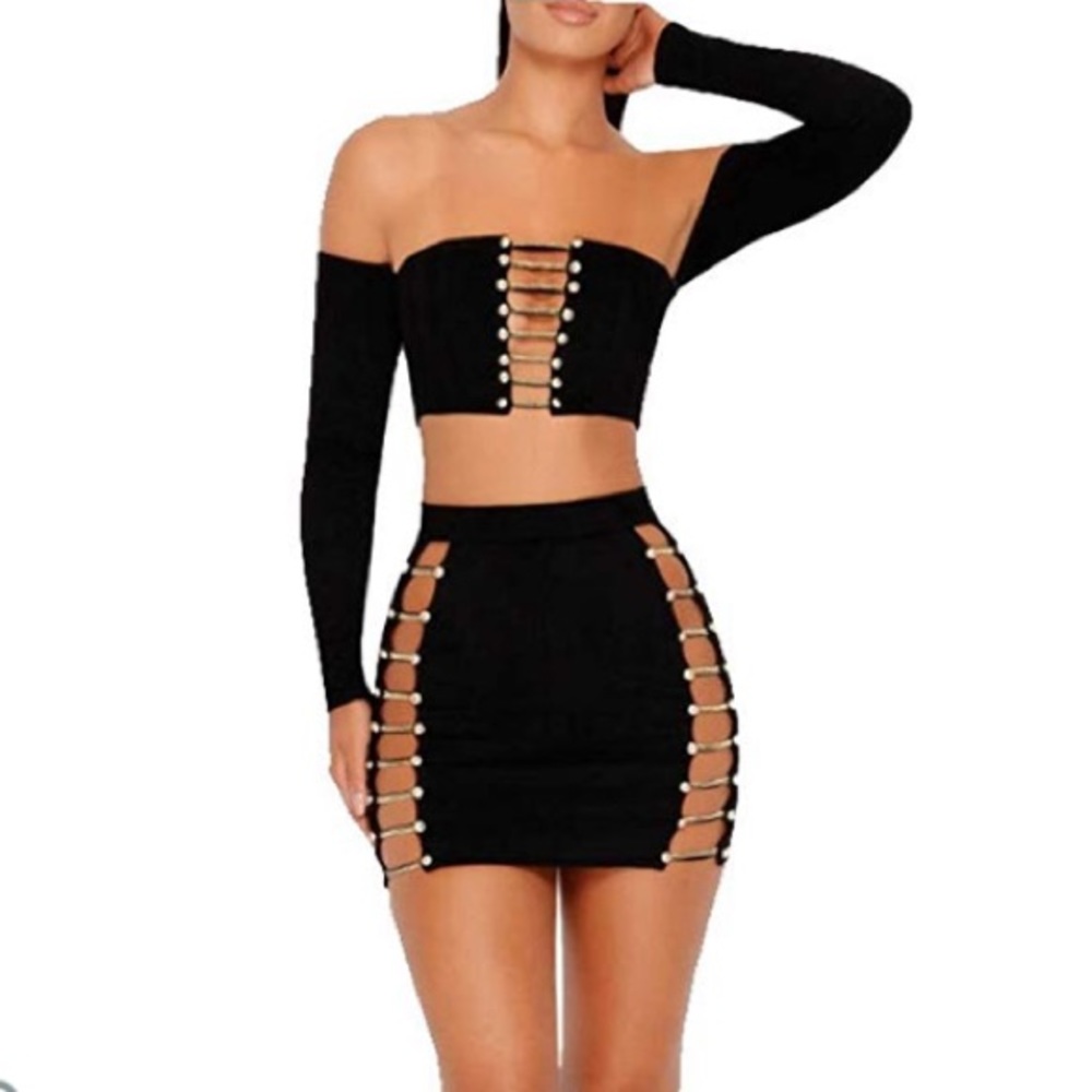DARK GREY SUEDE TWO PIECE WORN ONCE